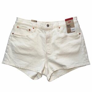 Levi’s 501 Women’s Original Jean Shorts High Rise Button Fly Size 33 Off White